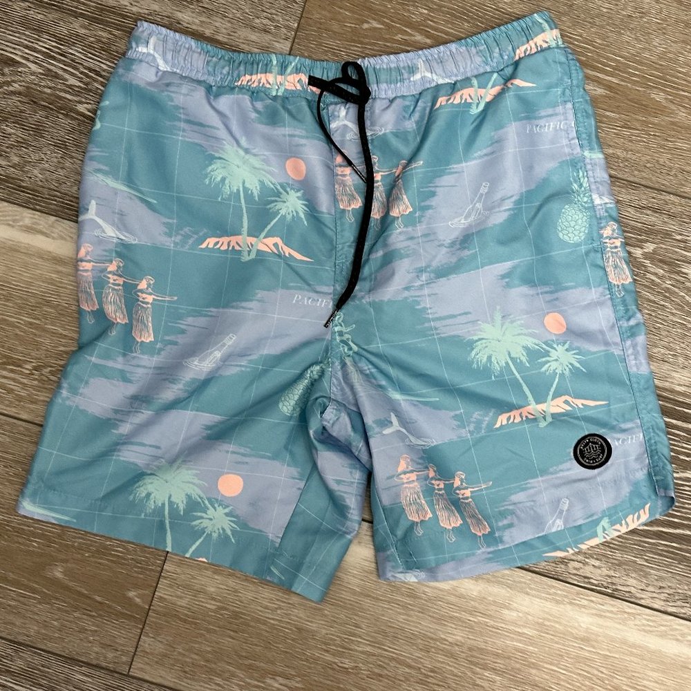 Men's Sz M Brooklyn Clothing Co Fantastic Swim Trunks Troicial Print